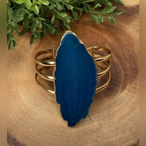 New With Tags Charles Albert Alchemia Blue Agate Multi Band Slice Cuff